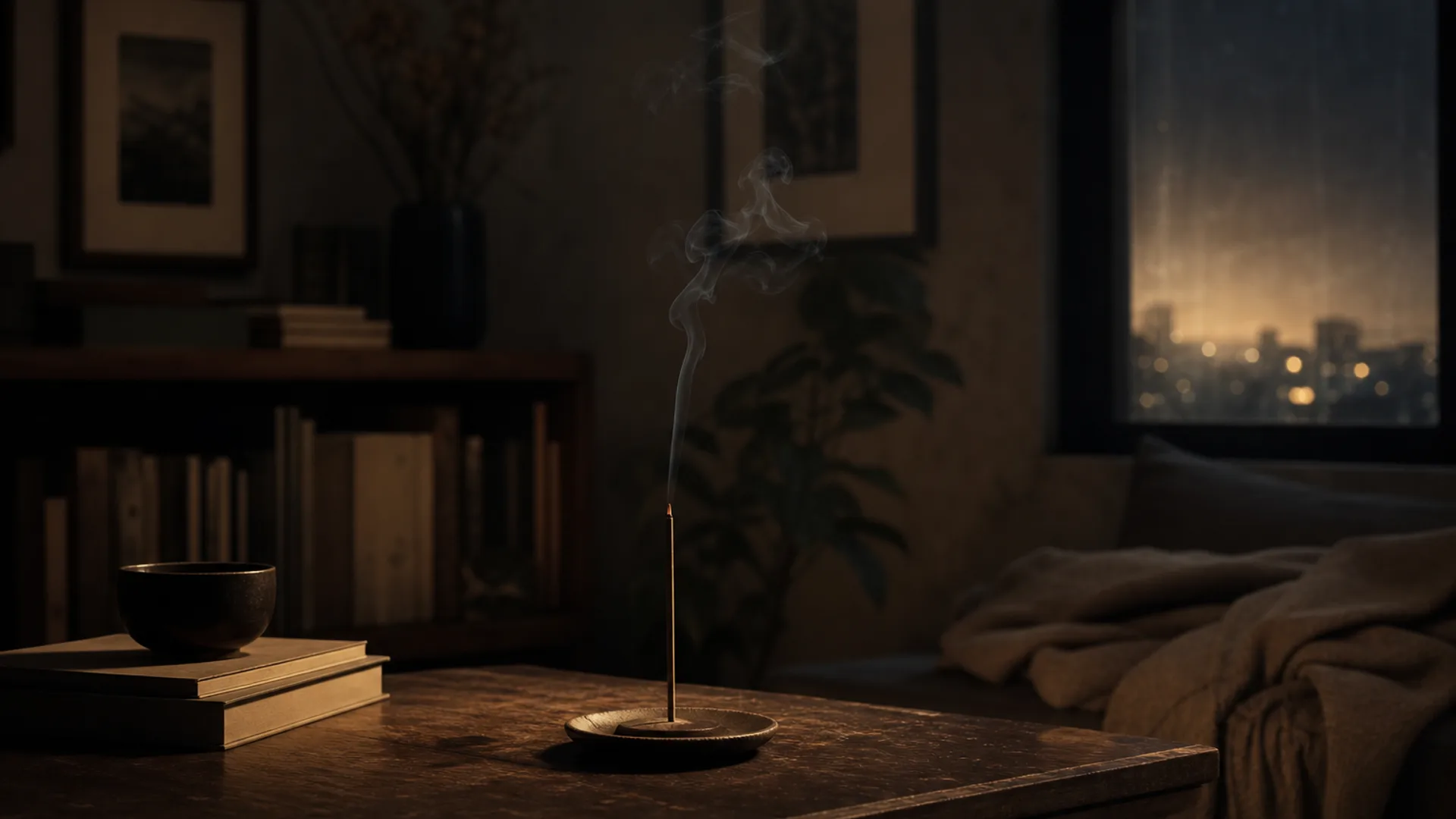 Incense with restrained smoke in a small bedroom